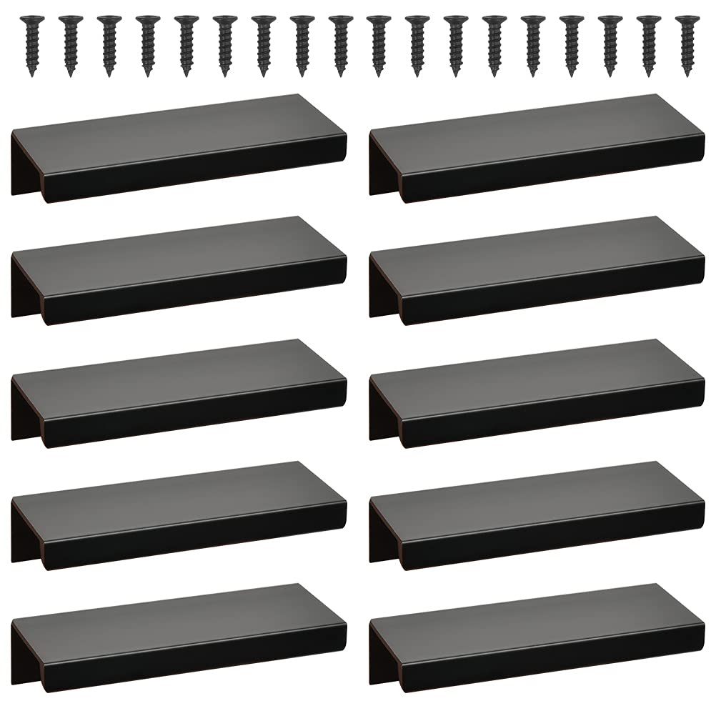 NA NA Furniture Handles Aluminium Alloy Kitchen Handles 8 cm Hidden Cabinet Handles Door Handles Drawer Handles Black Drawer Handles Cupboard Handles Patio Door Handles Strips Pack of 10