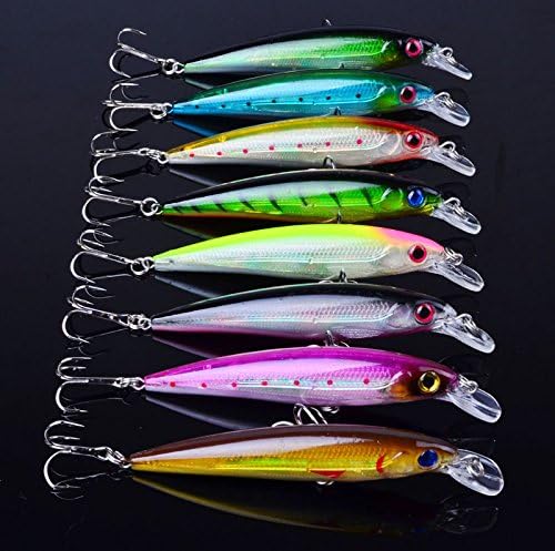 Fishing Lures 8pcs/Lot Deep Dive Minnow Fishing Lures Crank Bait Hooks Bass Tackle 11CM/13.4G