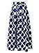 Persun Women White Blue Contrast Polka Dot Print Maxi Skater Skirt,8