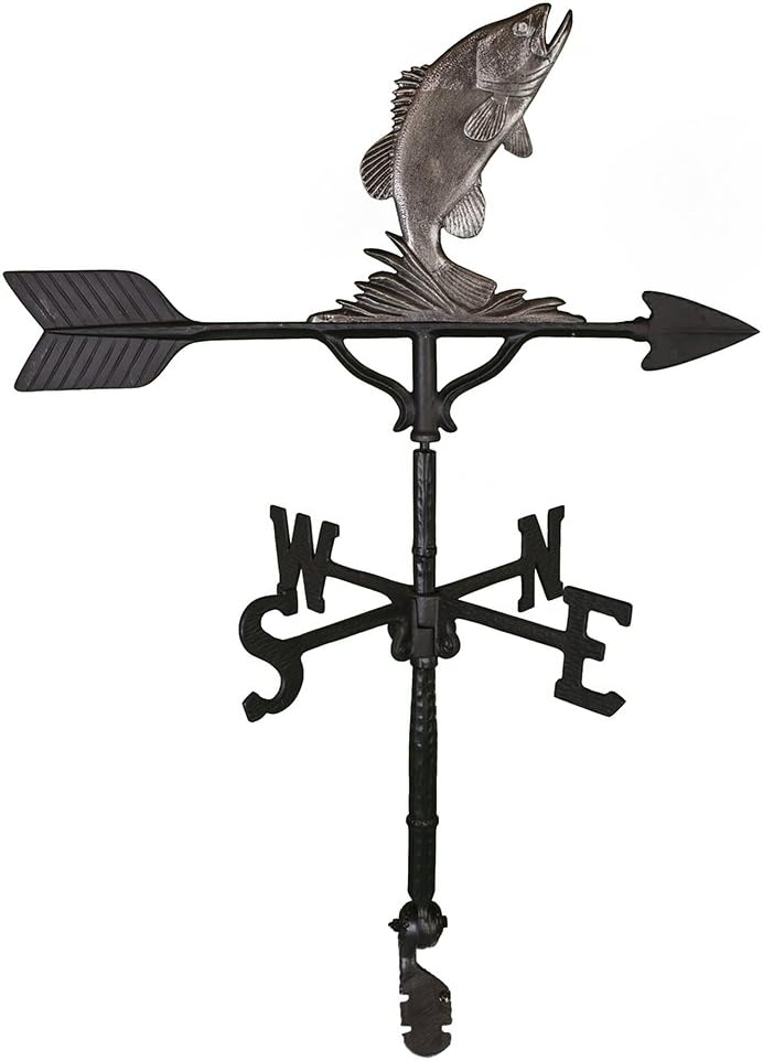 Weathervanes - Montague Metal Products 32-Inch Weathervane with Swedish Iron Bass Ornament