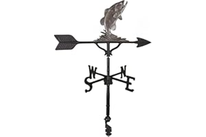 Montague Metal Products 32-Inch Weathervane with Swedish Iron Bass Ornament