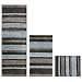 mDesign Striped Microfiber Polyester Spa Rugs for Bathroom Vanity, Tub/Shower - Water Absorbent, Machine Washable - Includes Soft Non-Slip Rectangular Accent Rug Mat in 3 Sizes - Set of 3 - Mocha/Gray