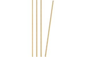 PATIKIL 4 Pcs Round Brass Rods, 5mm Dia. 26cm / 10.24 Inch Length H59 Brass Bar Solid Metal Rods for DIY Crafting Jewelry Plating Repairing Science Class, Brassy