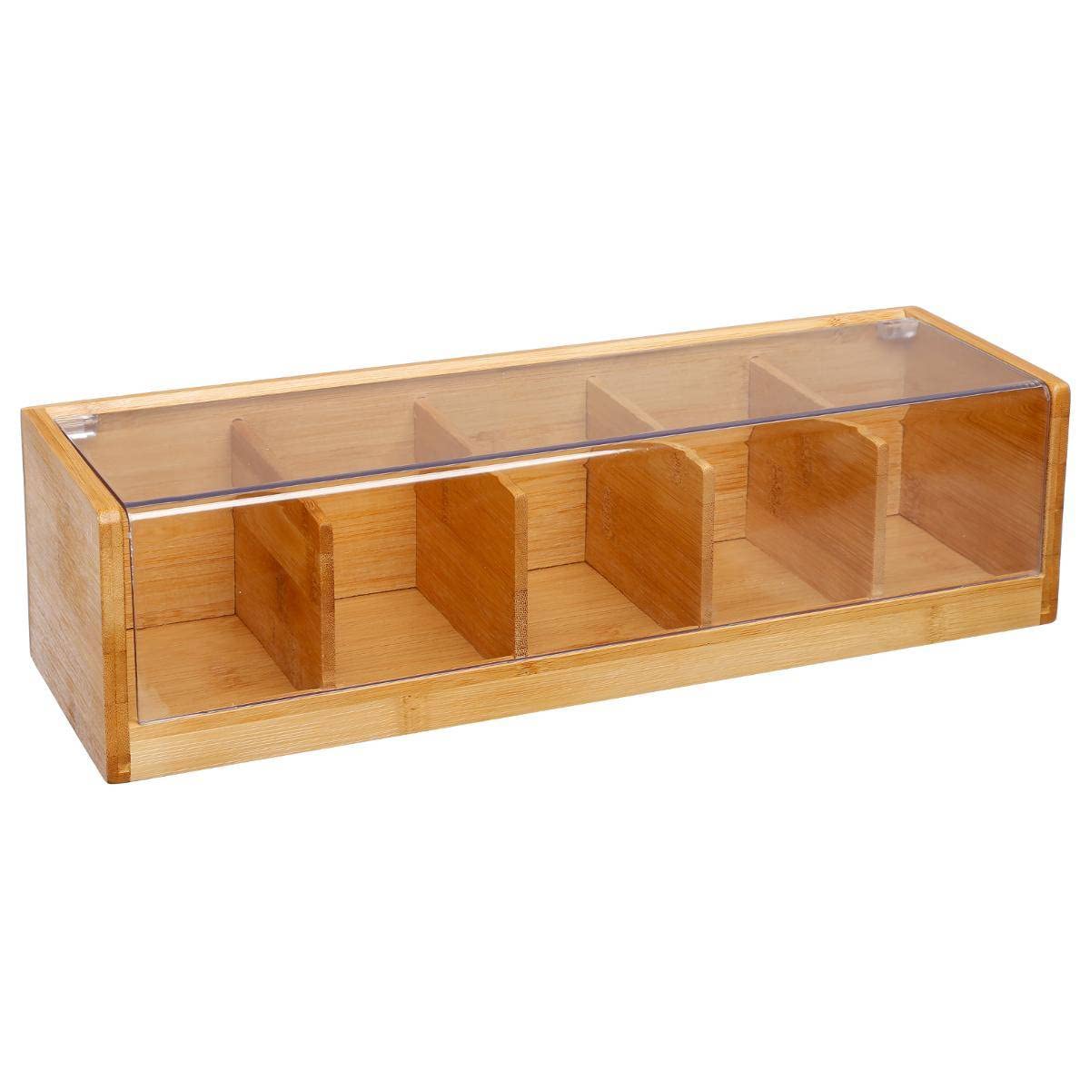 SG Secret de Gourmet Bamboo Tea Box with 5 Compartments