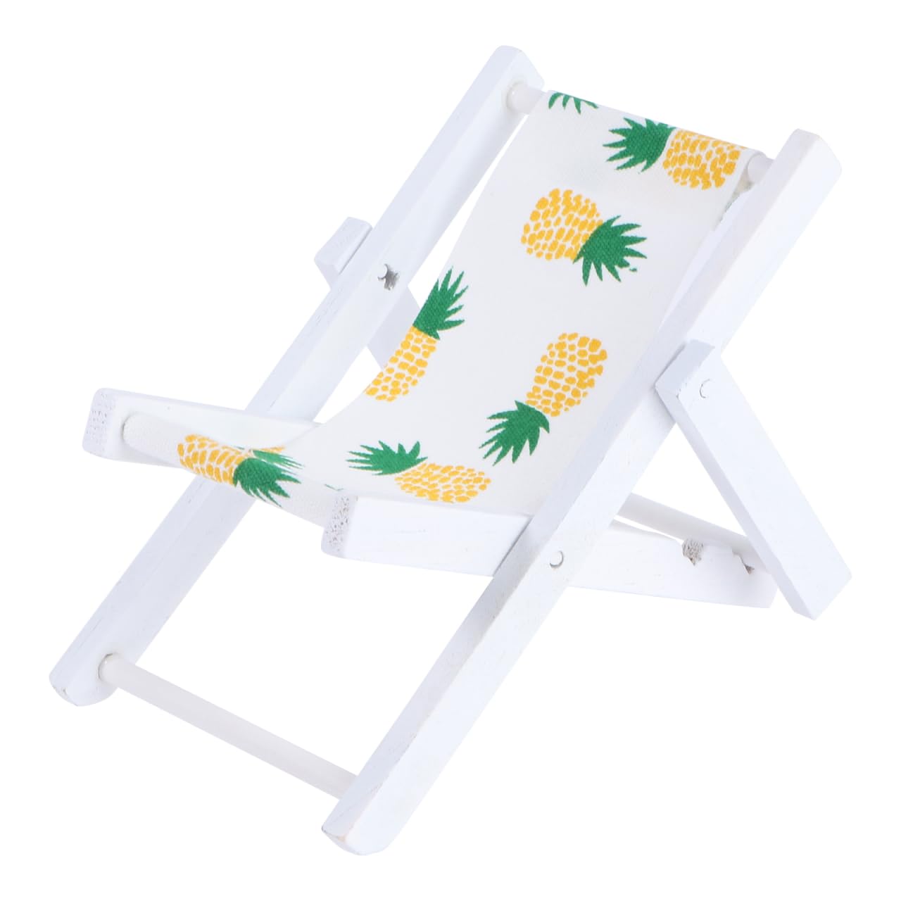 Beach Chair Mobile Phone Holder Phone Cradle Wooden Phone Rack Stand Folding Phone Holder Dollhouse Chair Model Beach Chair Phone Stand Pineapple
