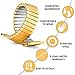 Men’s Stainless Steel Stretch Watch Band, Flex Radial Expansion Replacement Strap, 16-22 mm (Tow Tone)