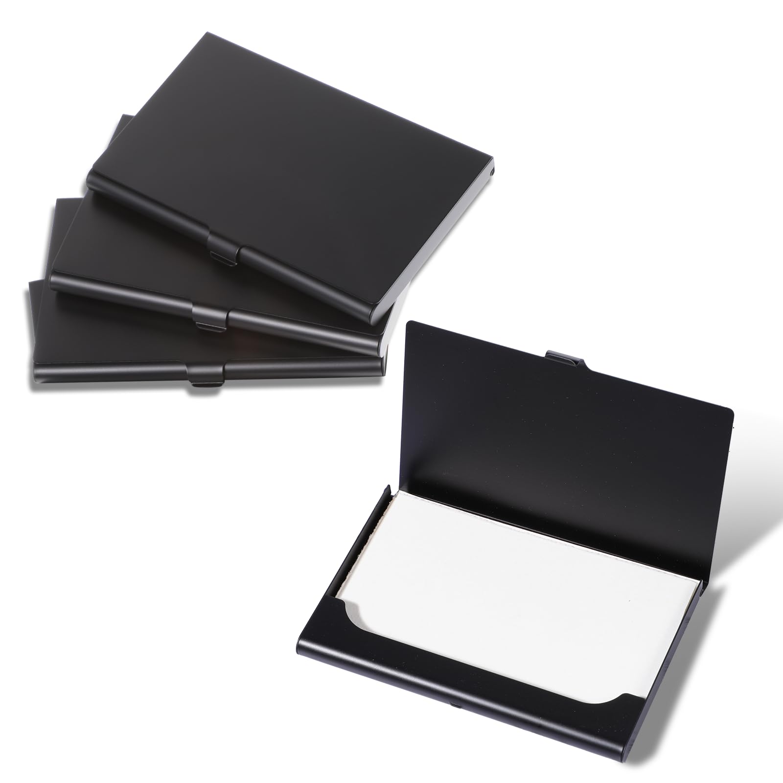 Photo 1 of Zyghjort 4 Pack Metal Business Card Holder Case Slim Business Card Case Professional Busineses Holder Cases Pocket Metal Cases Purse Name Cards Holders Credit Cards Organizer with Buckle Style Shut