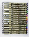 Sakura 50075 16-Piece Pigma Micron 05 Assorted Colors Cube Collection Ink Pen Set
