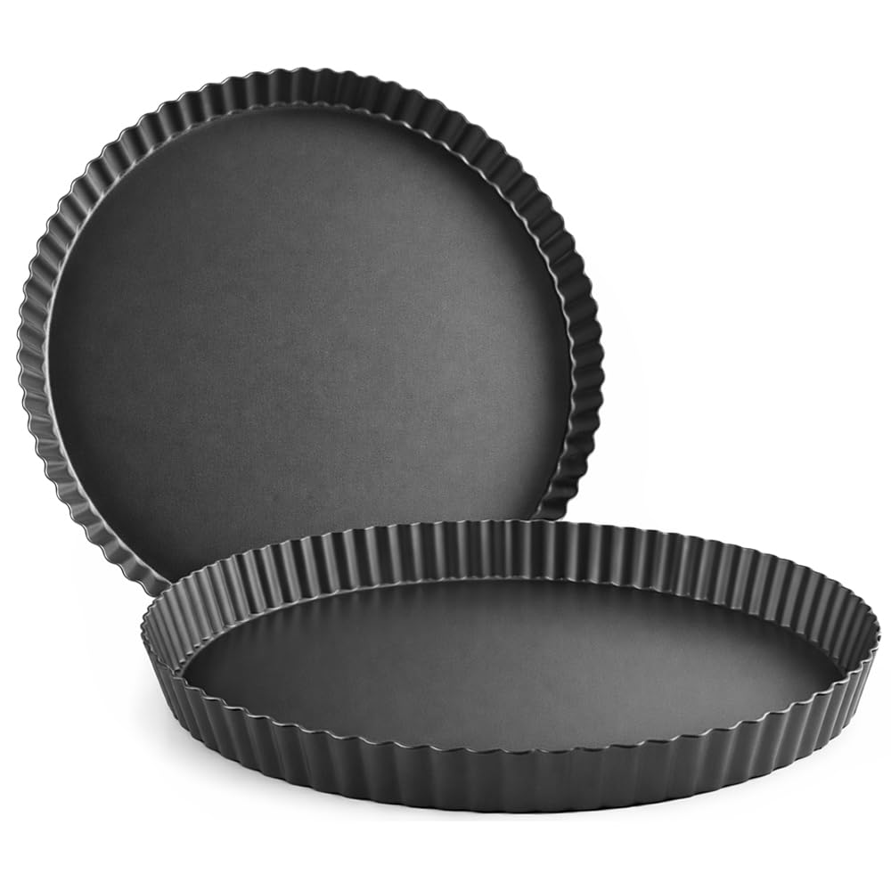 MGE - Non-Stick Fluted Flan & Tart Tin - Quiche Pan with Loose Base - 26 cm