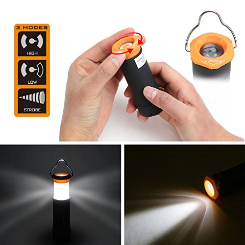 image for EverBrite Mini Camping Lantern 2-pack Zoomable LED Flashlight 60 Lumen