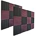 Foamily 24 Pack - Burgundy/Charcoal Acoustic Panels Studio Foam Wedges 1