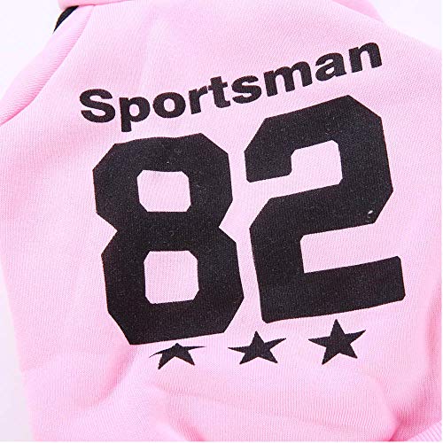 Letdown Pet Clothes,Puppy Hoodie Sweater Dog Coat Warm Sweatshirt 82 Printed Sweater Dog Outfits (S, Pink) - Thumbnail 3