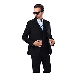 UNINUKOO Men Suits Slim Fit 3 Piece 1 Button