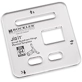 Rockler Q4 Small Quadrant Hinge Mortise Template - Router Jig for Door Mortising - Acrylic Router Template Guide for Precision Hinge Cutouts, Compatible with JIG IT System