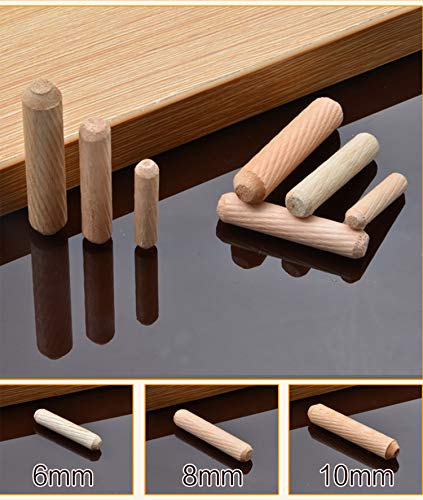 LOOTICH Wooden Dowel Pins M6 x 30mm Grooved for Furniture Cabinet Panel Connection (Pack of 800)