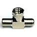 Cess F-Type Connector Male to 2 Female Splitter Adapter - F Male to F 2-Female (2 Pack)