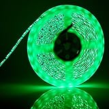 BINZET DC12V 5M 300LED 5050SMD Green LED Light Strip Waterproof LED Light Tape Lamp 5050 Bright Single Color Strip Light