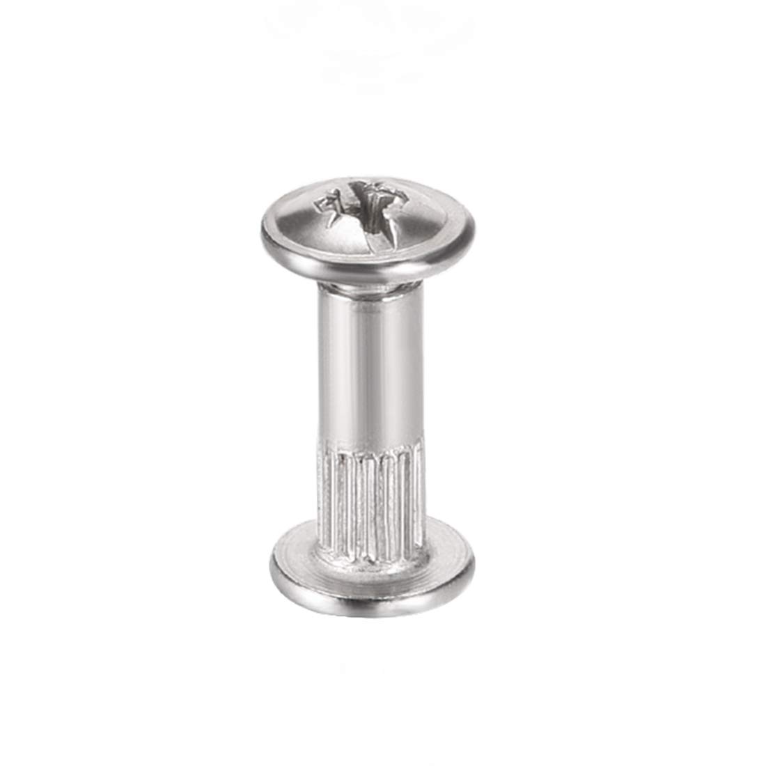 sourcing map Screw Post Fit for 3/16"(5mm) Hole Dia, Female 4x16mm Belt Buckle Binding Bolts Leather Fastener Carbon Steel 20 Sets — image 1