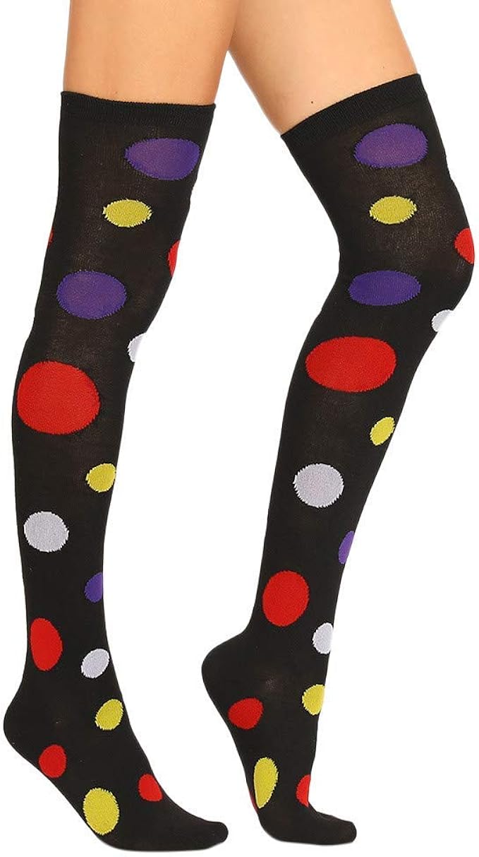 Culater® Womens Colorful Polka Dot Over Knee Long Socks Long Knee High