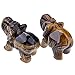 Jovivi Natural Tiger Eye Carved Gemstones Elephant Crystal Figurine 2'' Room Decoration, with Gift Box (Tiger Eye)