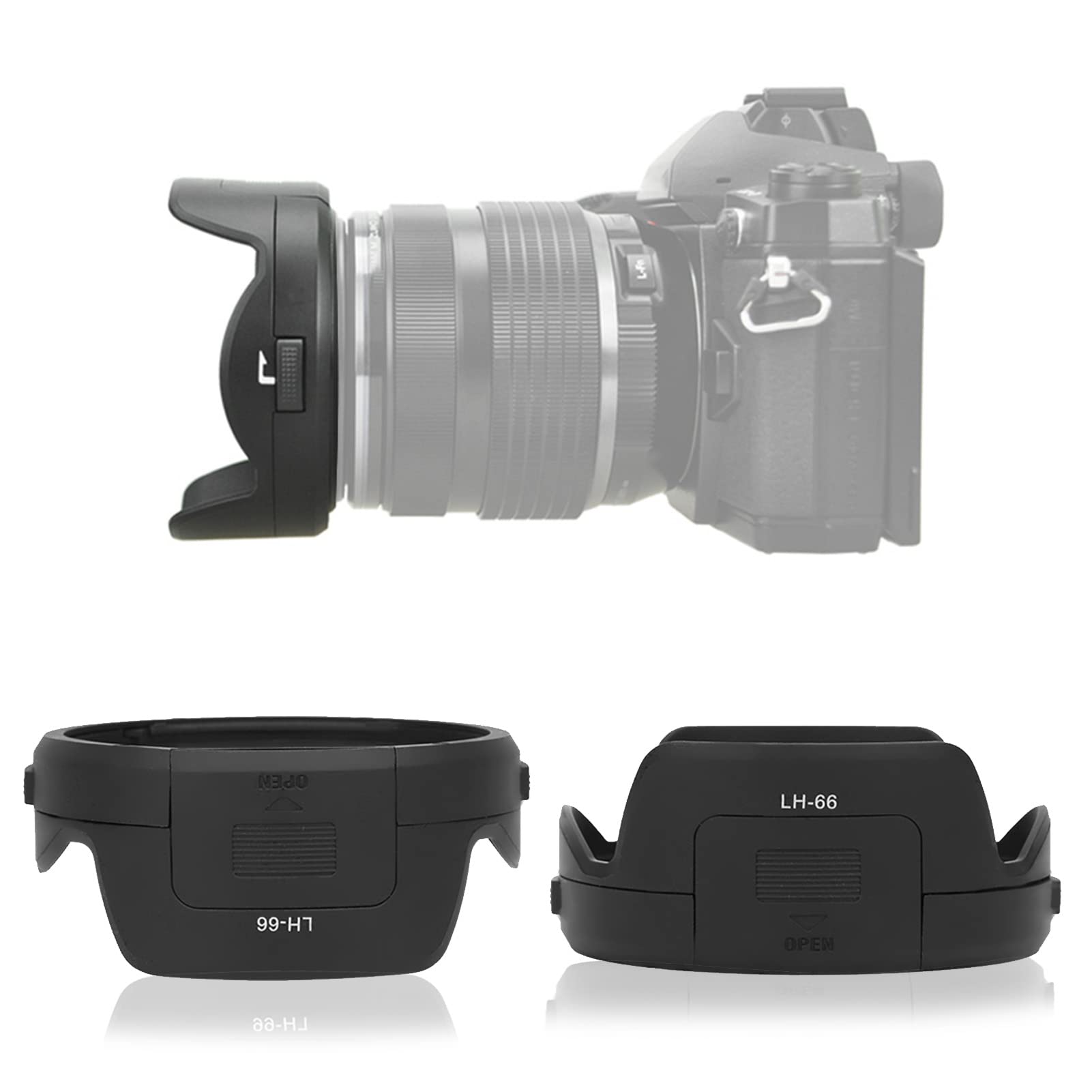 LH-66 Camera Lens Hood Replacement 62mm for Olympus M.ZUIKO Digital ED 12-40mm F/2.8 PRO