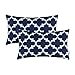 CaliTime Pack of 2 Soft Canvas Pillow Covers Cases for Couch Sofa Home Decor Modern Quatrefoil Accent Geometric 12 X 20 Inches Navy Blue