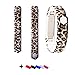 Humenn Wristband for Fitbit Alta Bands with Customize Metal Clasps and Secure Silicone Fastener Rings Small Leopard Print