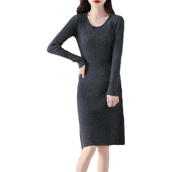 Women's Knit Dress French Connection Women's Sweater Dress - Cozy Ribbed  Midi Dress For Casual Or Dressy Outfits Womens Winter Dresses