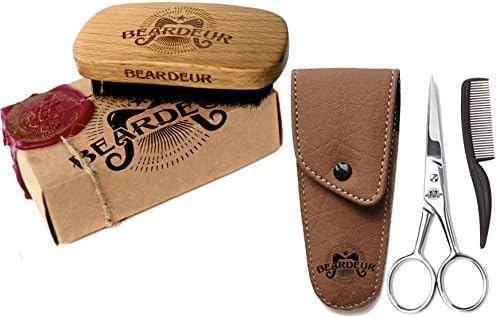 Beard Brush &amp; Mustache Scissors With Comb