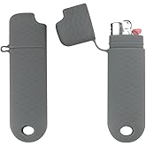 2 Pcs Waterproof Lighter Case Cover Holder for BIC Regular Lighters Sleeve Type J6 Outdoor Survival Multipurpose Seal Lighter Pouchfor Hiking and Camping (Gray)