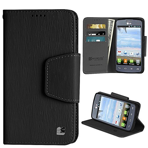 Infolio For LG OP Dynamic 2 L39C PU Leather TPU Case Card Slot Bill Fold Magnetic Flap Black Black With Black Gel