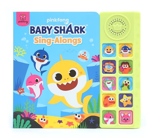 Pinkfong Baby Shark Sing-Alongs 10 Button Sound Book - Official Interactive Musical Toy for Toddlers, Classic Nursery Rhymes & Sensory Education Learning English Book - PFNSB006