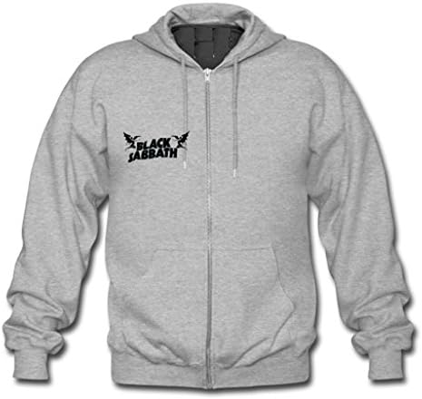 Fundeardk Mens Black Sabbath Soft Gildan Full Zip Hooded Sweatshirt (NEW) Silver L