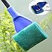 Aquarium Fish Tank Clean Set,DULU 5 in 1 Complete Adjustable Kit Fish Net + Rake + Scraper + Fork + Sponge Brush(Blue) (5 in 1)