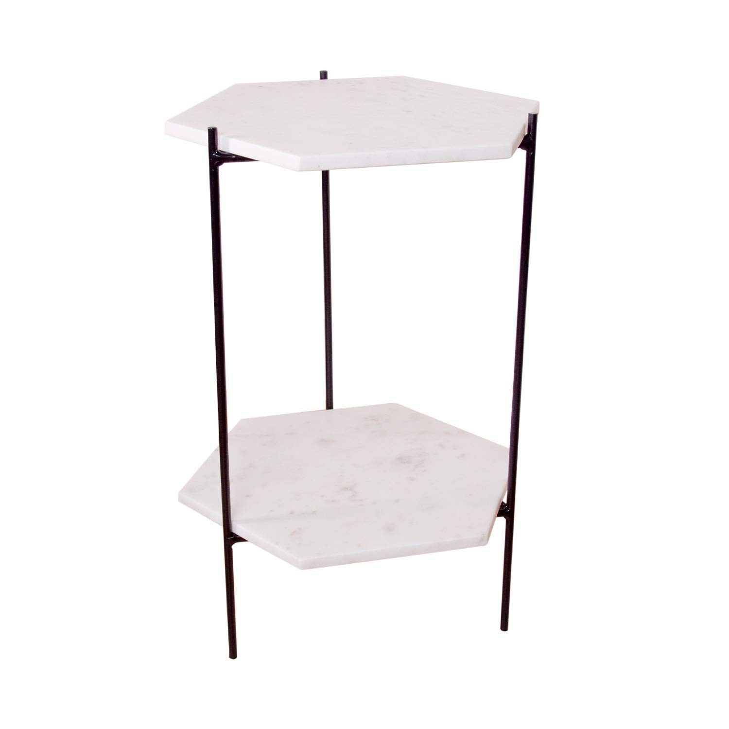 Marble Hexagon Accent Table 24" tall Handmade