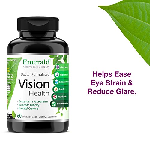Vision Health - with Lutein & European Bilberry Extract - Supports Macular Health, Retina/Lens Strength, Eye Sensitivity - Emerald Laboratories - 60 Vegetable Capsules