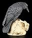 PTC 5 Inch Halloween Black Raven on Skeleton Skull Statue Figurine