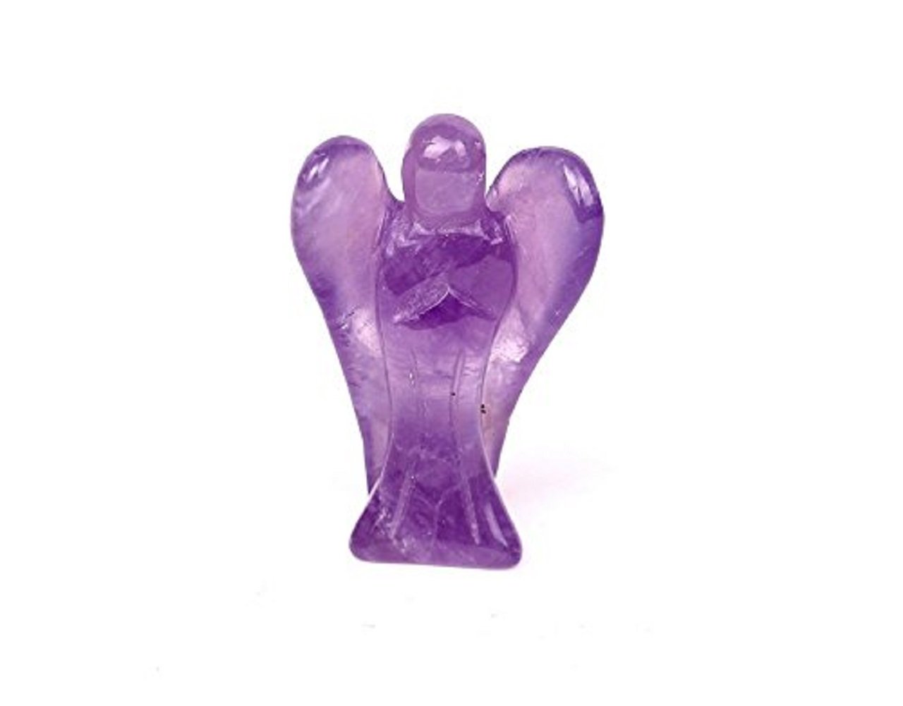 Aituo 1.6 inch Angel Amethyst Carved Healing Crystals Pocket Guardian Reiki Statue