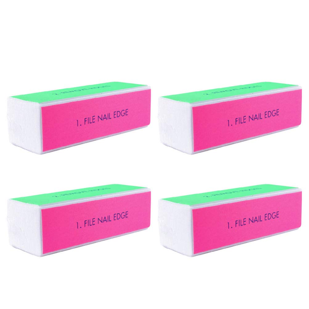 Lurrose 6pcs 4 Way Nail Buffer Block Durable Nail Polisher Nail Files Sanding Blocks Manicure Tools for Salon and Home Use