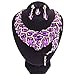 WANG Bridal Costume Jewelry Sets Crystal Choker Necklace Earrings Ring Bracelet Set for Wedding Party Dress with Gift Box