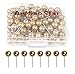AnMiao Star 1/4 Inch Map Tacks Used for Marking,Plastic Round Head Stainless Needle Points Push Pins for Bulletin Board,Office and Home Usage,Variety DIY Craft, Pack of 100.(Gold）