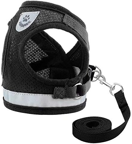 Cat Harness with Leash Set, Adjustable Soft Mesh Reflective Pet Harnesses, Extended Version of The Reflective Strip Harness,Suitable for Kittens, Puppies, Small Pets