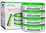 Upgraded Thicken 50%,Green Diaper Pail Refills for Genie with Baby Powder Scent,1120 Count (Pack of 4)