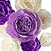 KEY SPRING Crepe Paper Flower Decorations for Wall, Wedding Backdrop, Bridal Shower, Nursery Wall Decor, Birthday Party (Purple, Beige, Lavender, Set of 8)