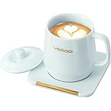 VSITOO Coffee Mug Warmer&Mug Set, App Temperature Control Smart Mug for Desk, Heated Ceramic Coffee Mug with Auto Shut Off, 1