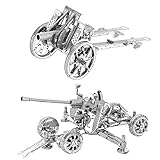 2pcs MoTu 3D Metal Nano Puzzle UK Bofors Anti-Aircraft Gun + Type 92 Infantry Gun Model Kits W21105-06 DIY 3D Laser Cut Jigsaw Toys