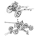 2pcs MoTu 3D Metal Nano Puzzle UK Bofors Anti-Aircraft Gun + Type 92 Infantry Gun Model Kits W21105-06 DIY 3D Laser Cut Jigsaw Toys