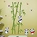 AIMTOPPY Home Decor Mural Vinyl Wall Sticker Removable Cute Panda Eating Bamboo Nursery Room Wall Art Decal Paper