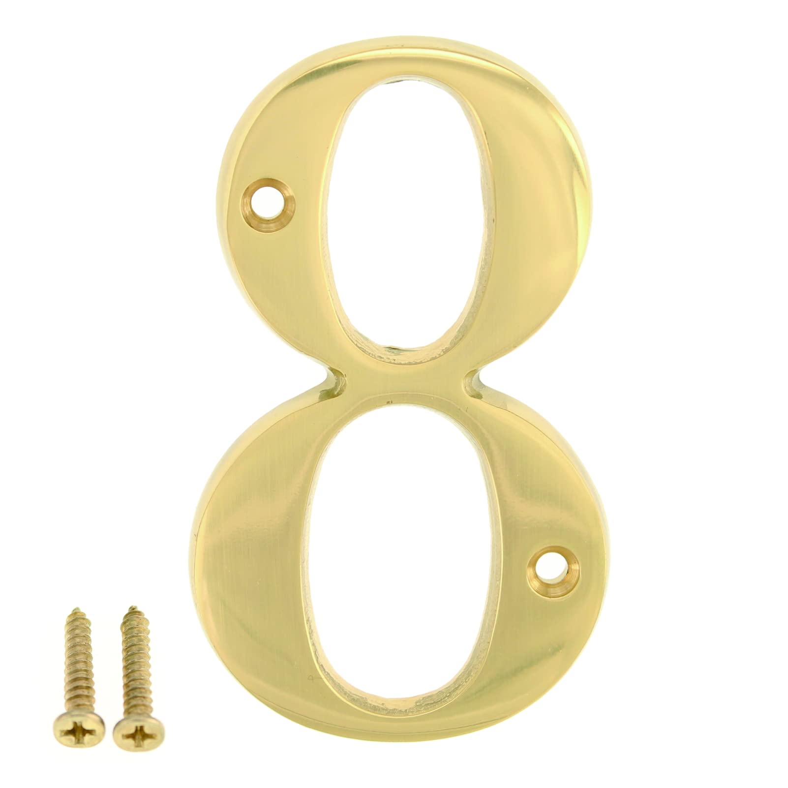 ZW Hardware A100 4 Inch(100mm) Bright Brass House Number 8