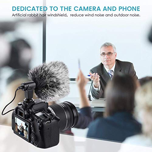 Camera Microphone, EIVOTOR Mic-06 3.5mm Digital Video Recording Microphone for D-SLR Camera, DV Camera, Mobile Phone and Computer, Black